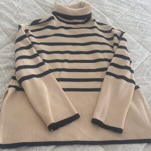 Striped Turtleneck Sweater